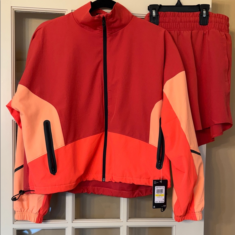 NWT sold out 🔥Under Armour Red and Orange Track Jacket and Shorts Set